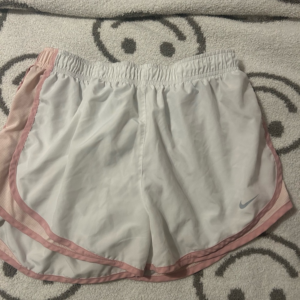 Nike Women's Athletic Shorts in White and Pink